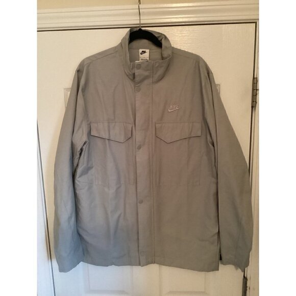 𝅺nike Men’s Sportwear Full -zip M65 Woven Jacket Size: Large Color: Flat Pewter - Picture 11 of 12